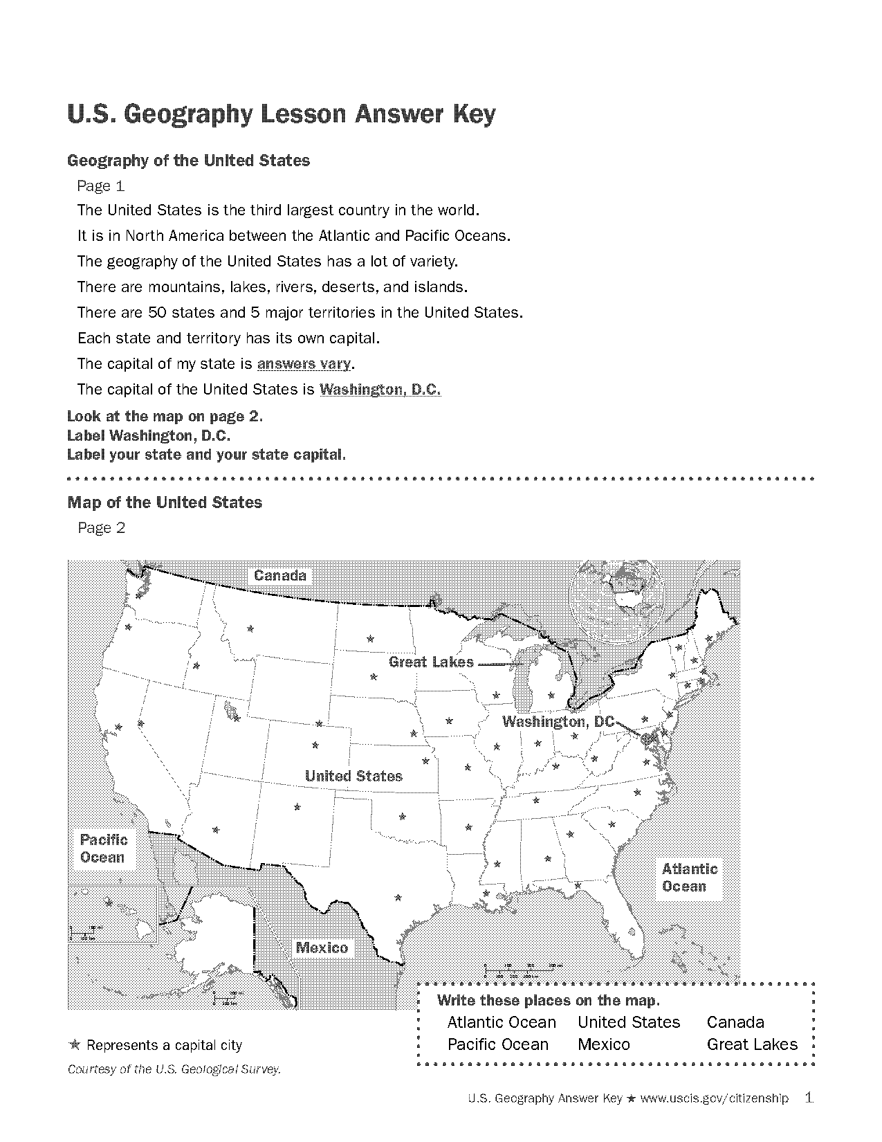 blank map of bordering countries and oceans of united states