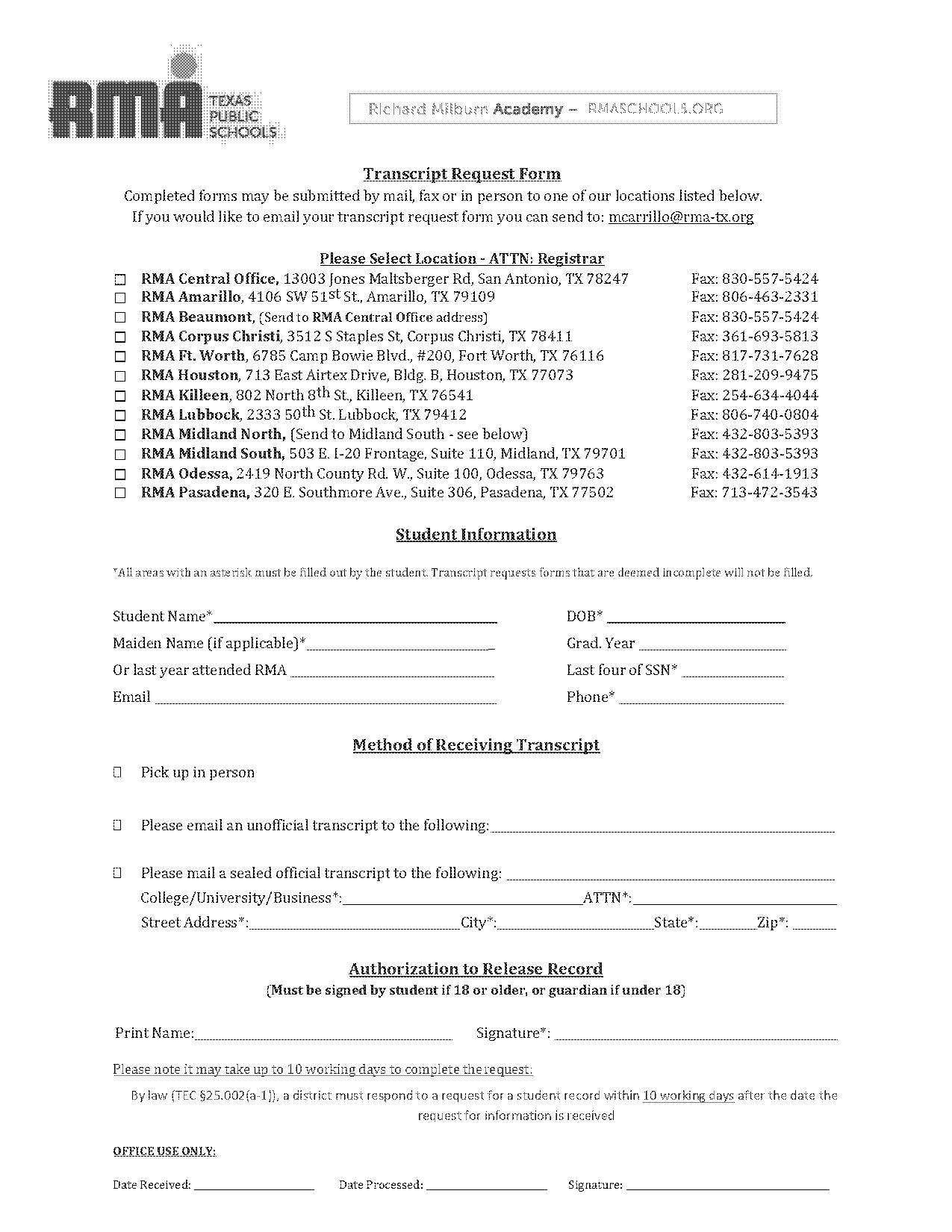 san antonio community college transcript request form