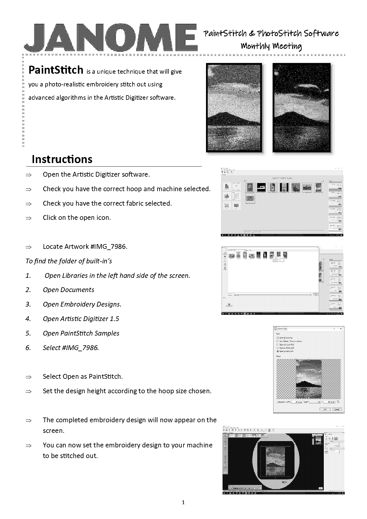 janome artistic digitizer manual