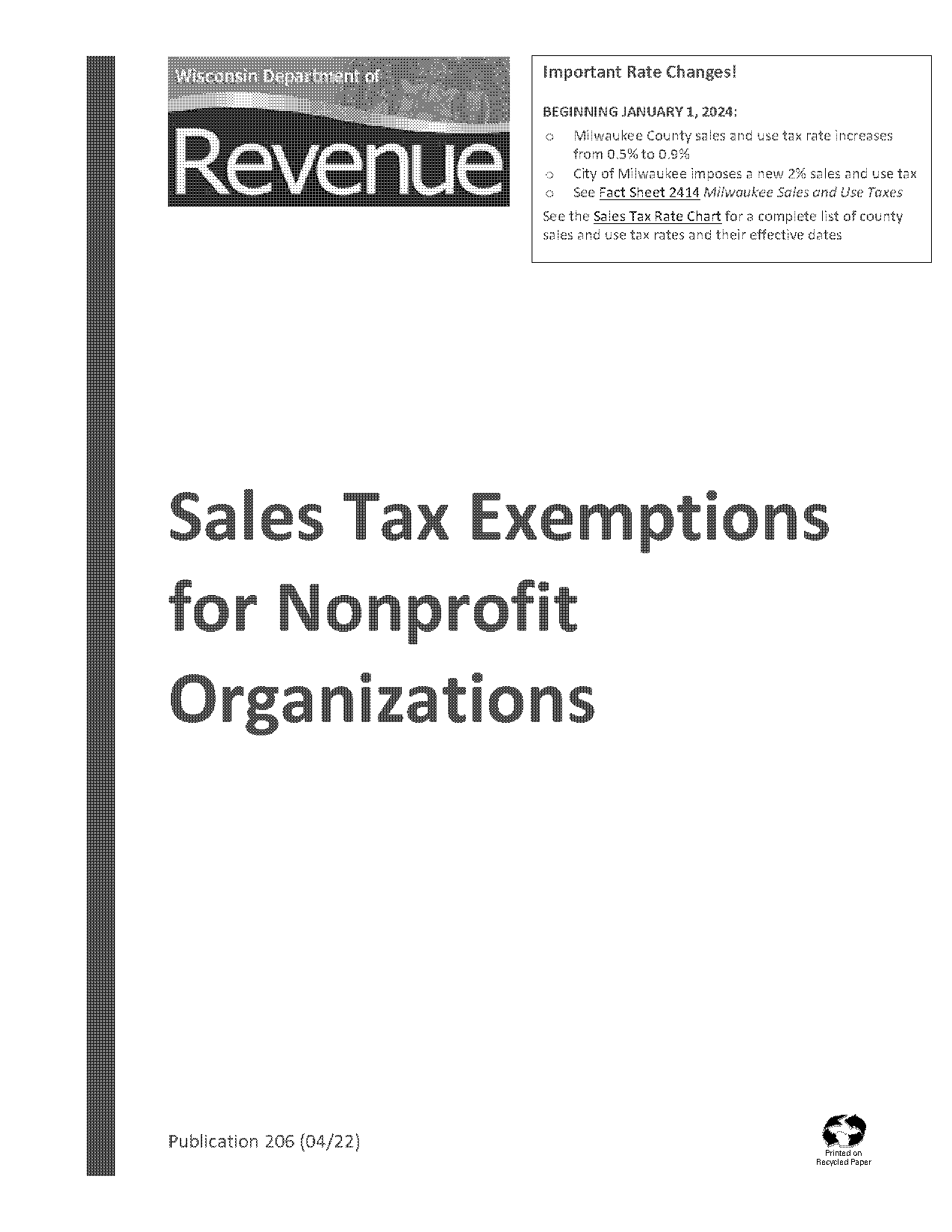 do nonprofits pay property tax in wisconsin