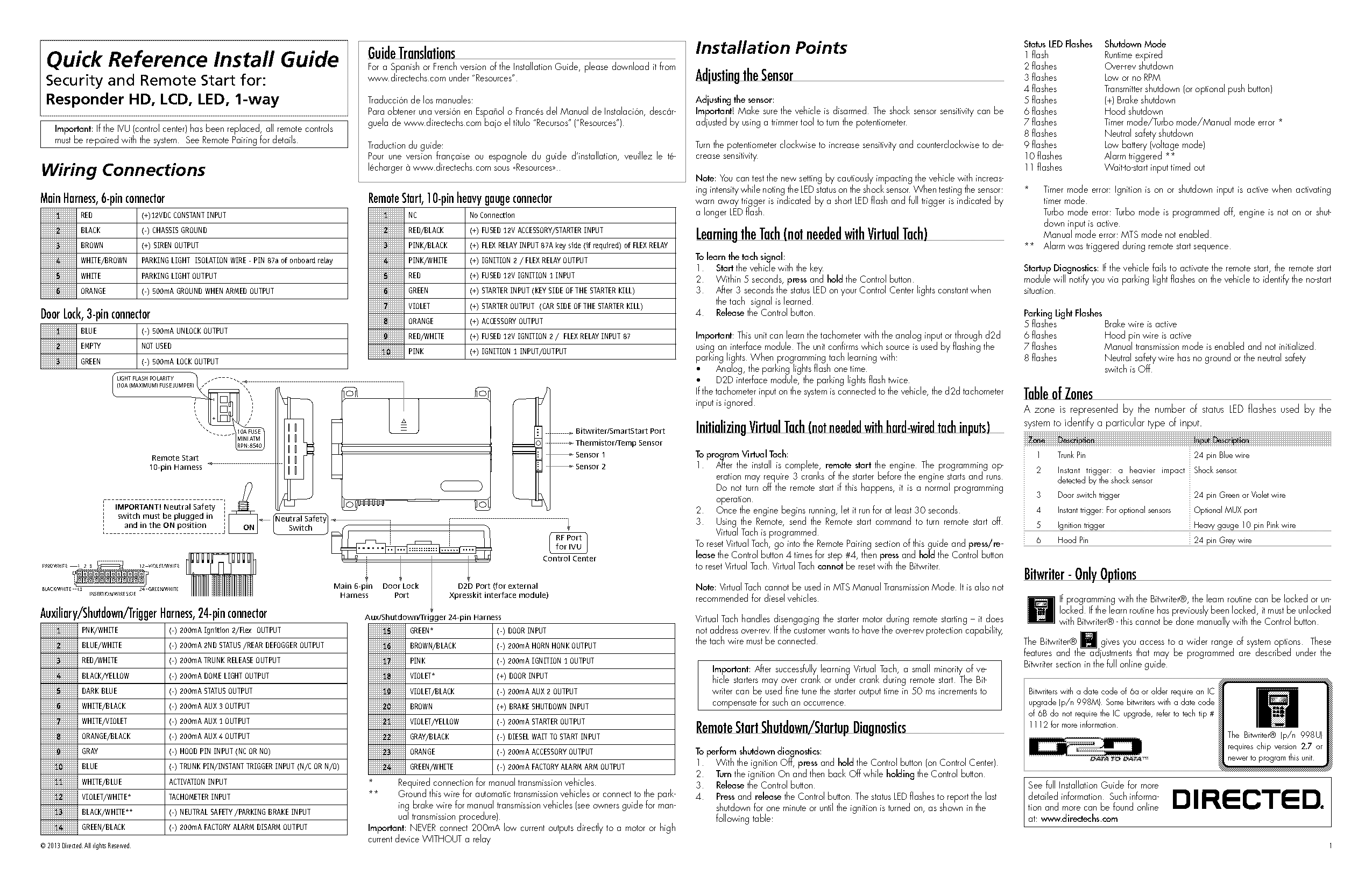 subaru remote start quick reference