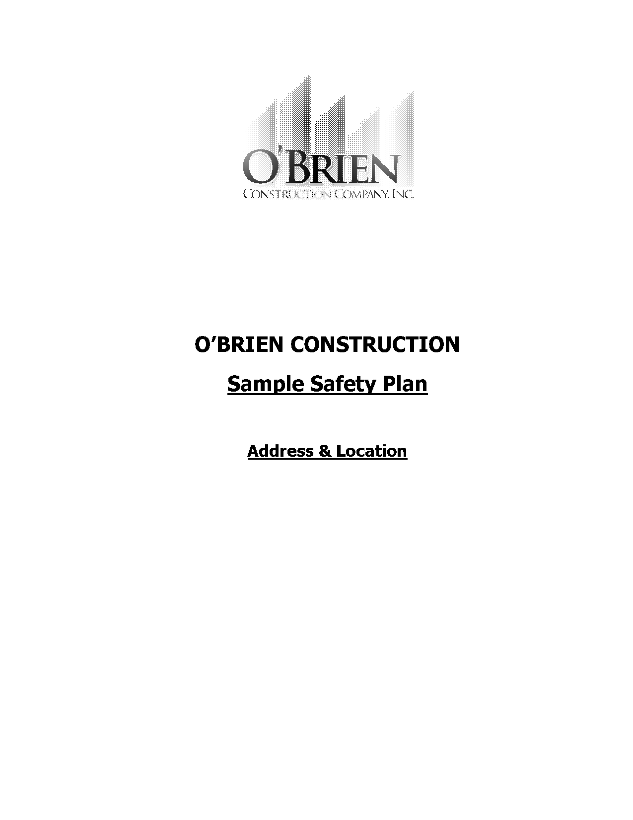 printable construction site safety plan template