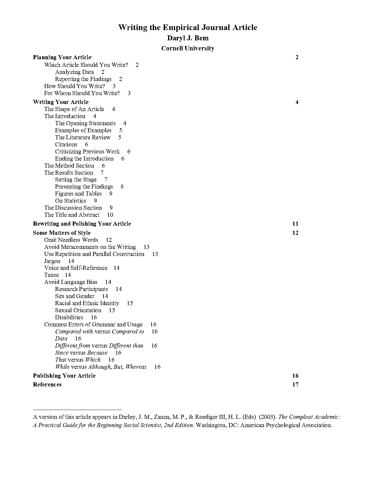 write up your research in a neat format