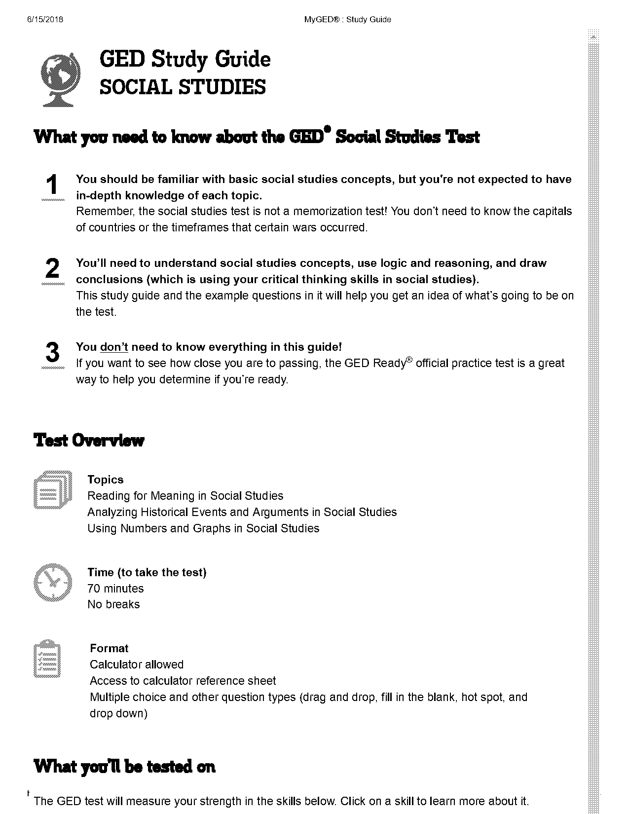 printable ged social studies practice worksheets