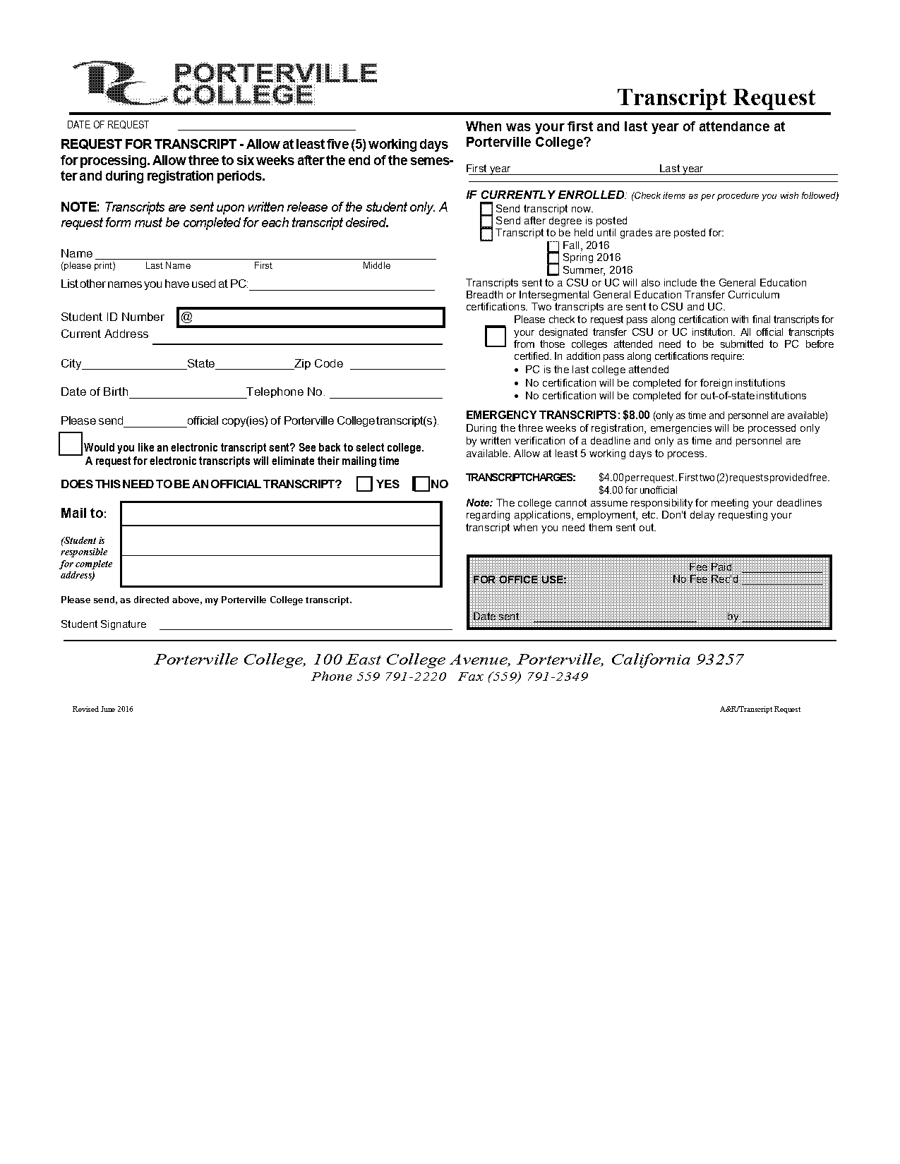 clovis community unofficial transcript