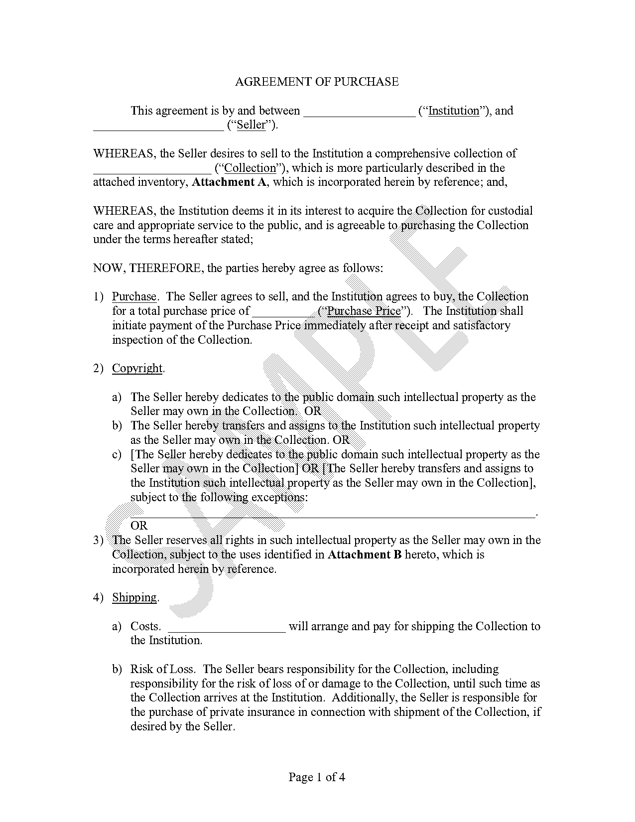 equipment purchase agreement template