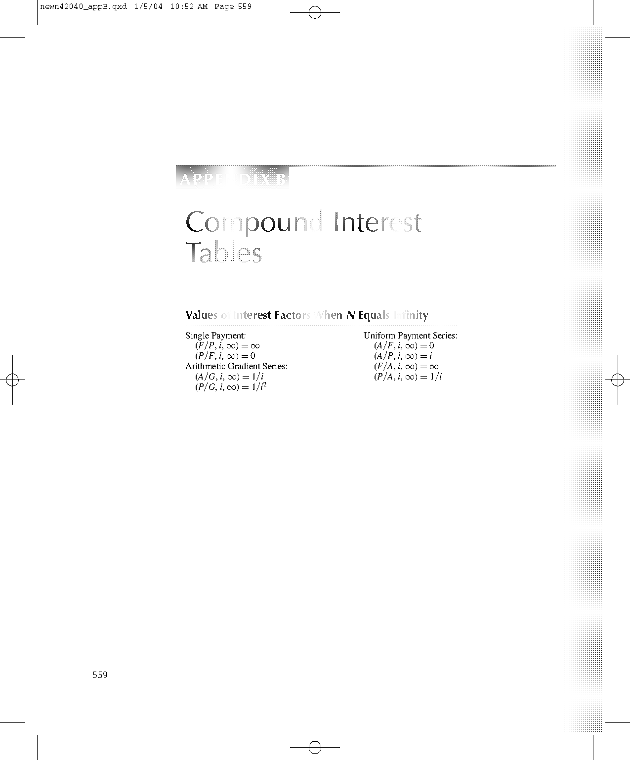 engineering economics and cost analysis interest tables