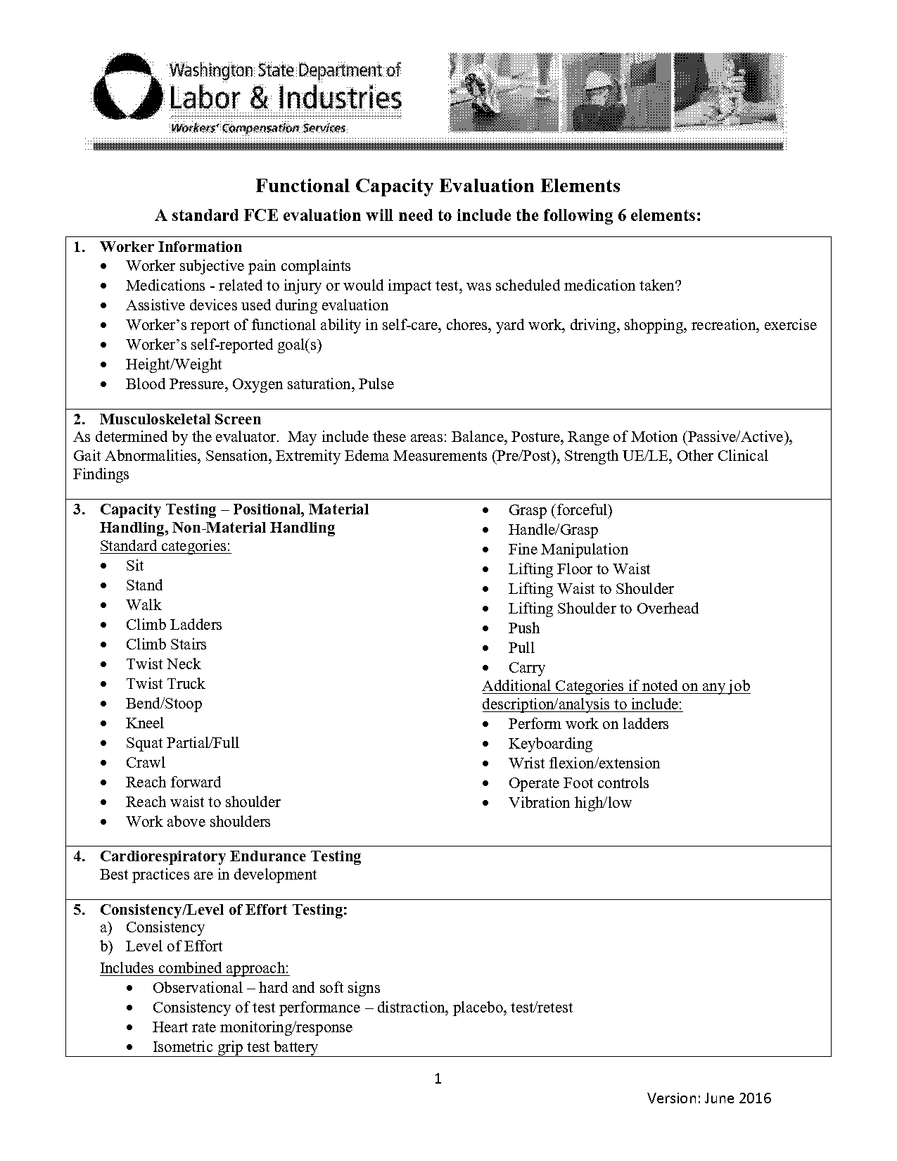 assessment functional capacity evaluation form