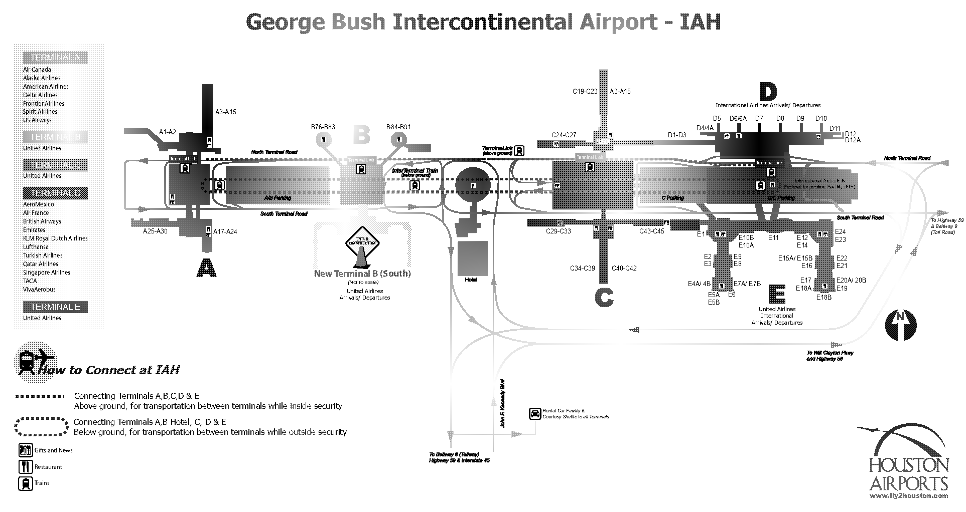 international arrivals iah terminal e address