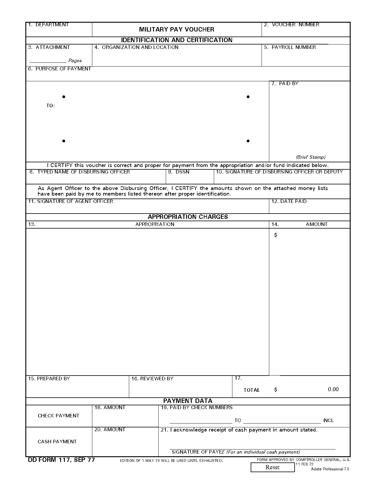 cash payment payment receipt format