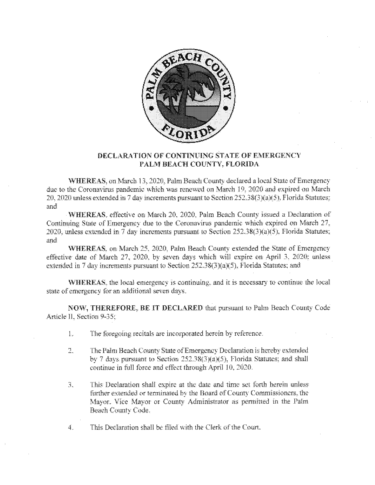 fl declaration of emergency