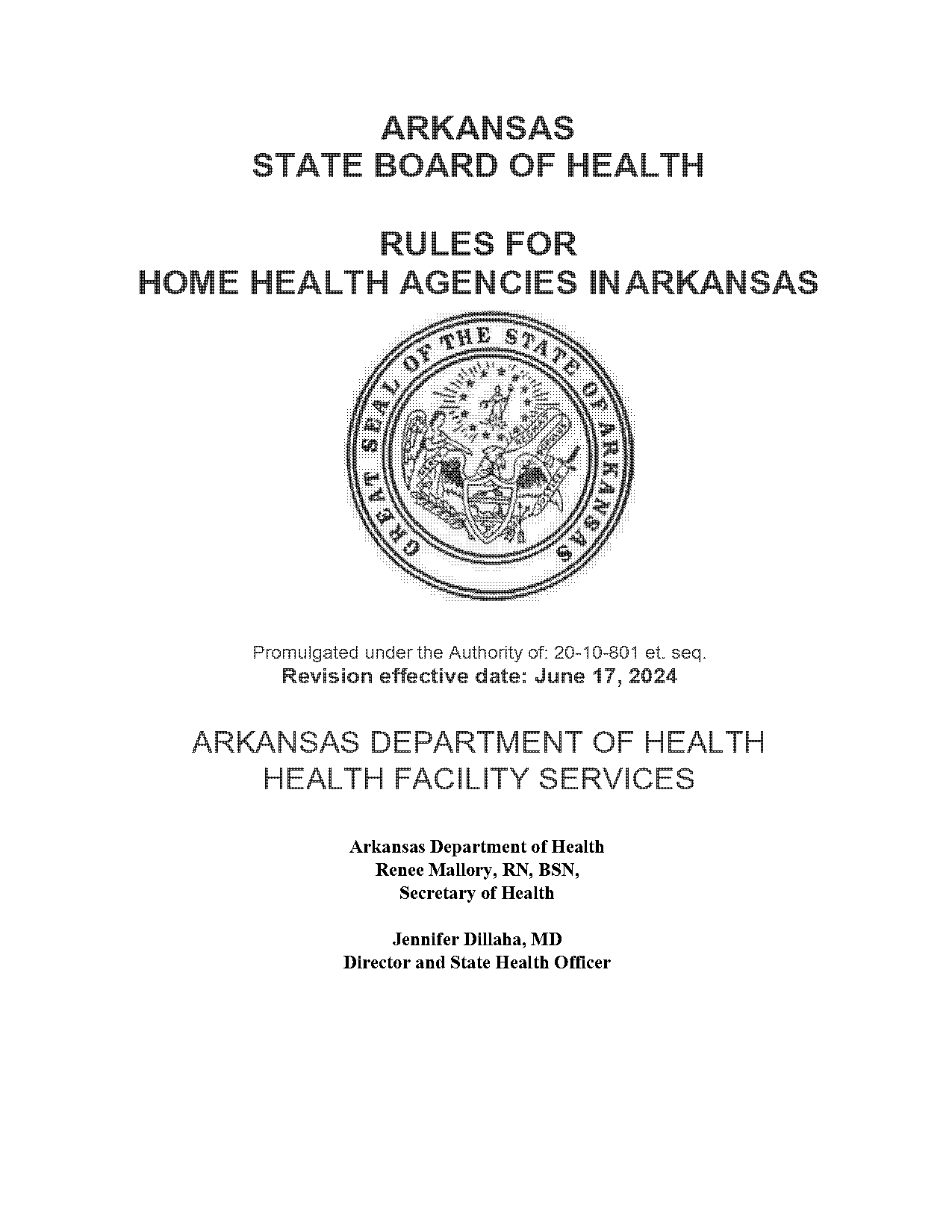 policy and procedures required for arkansas home health agency