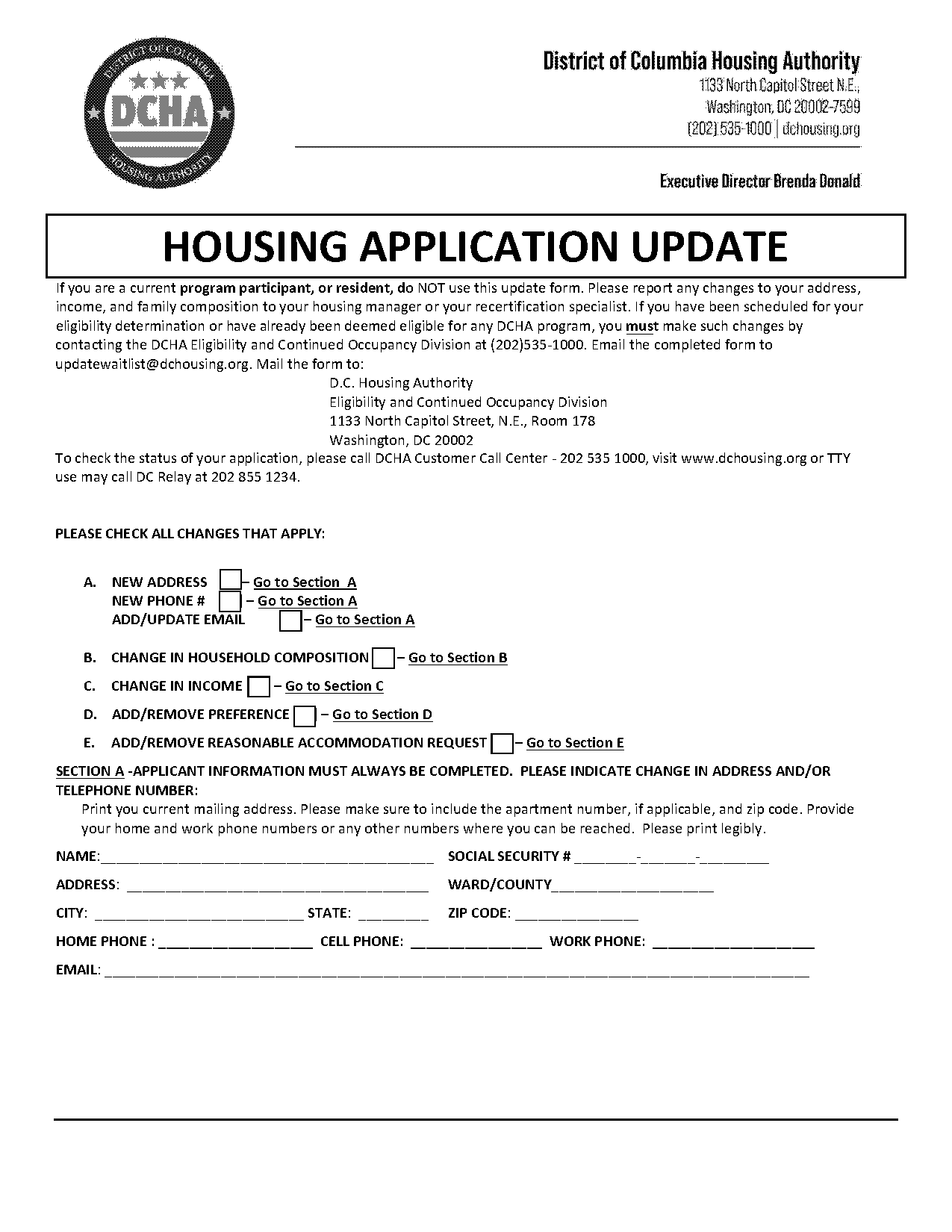 housing connections application update