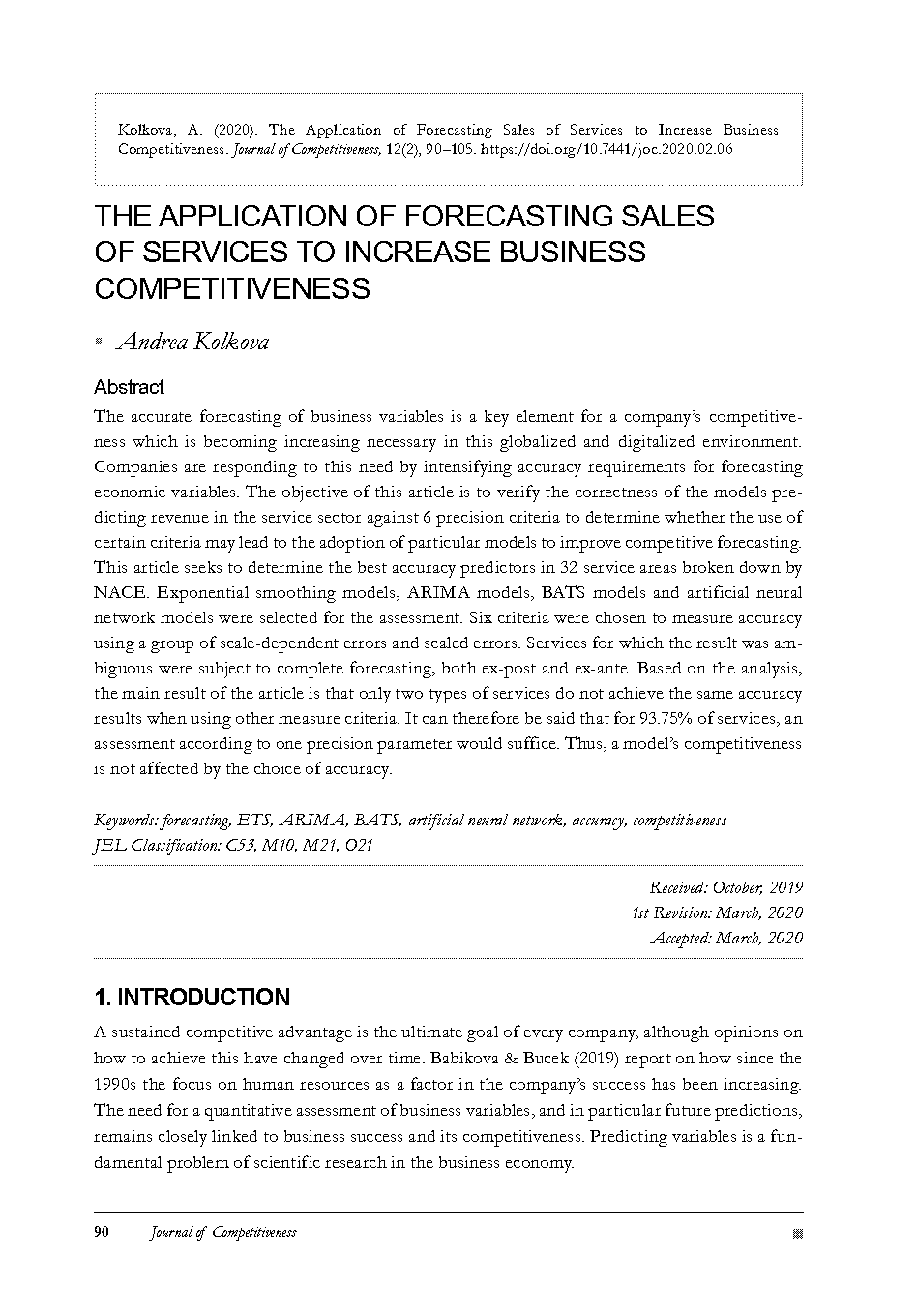 forecasting in business article