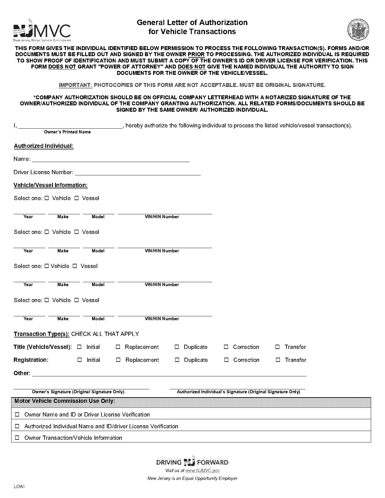 authorized agent form for utah dmv