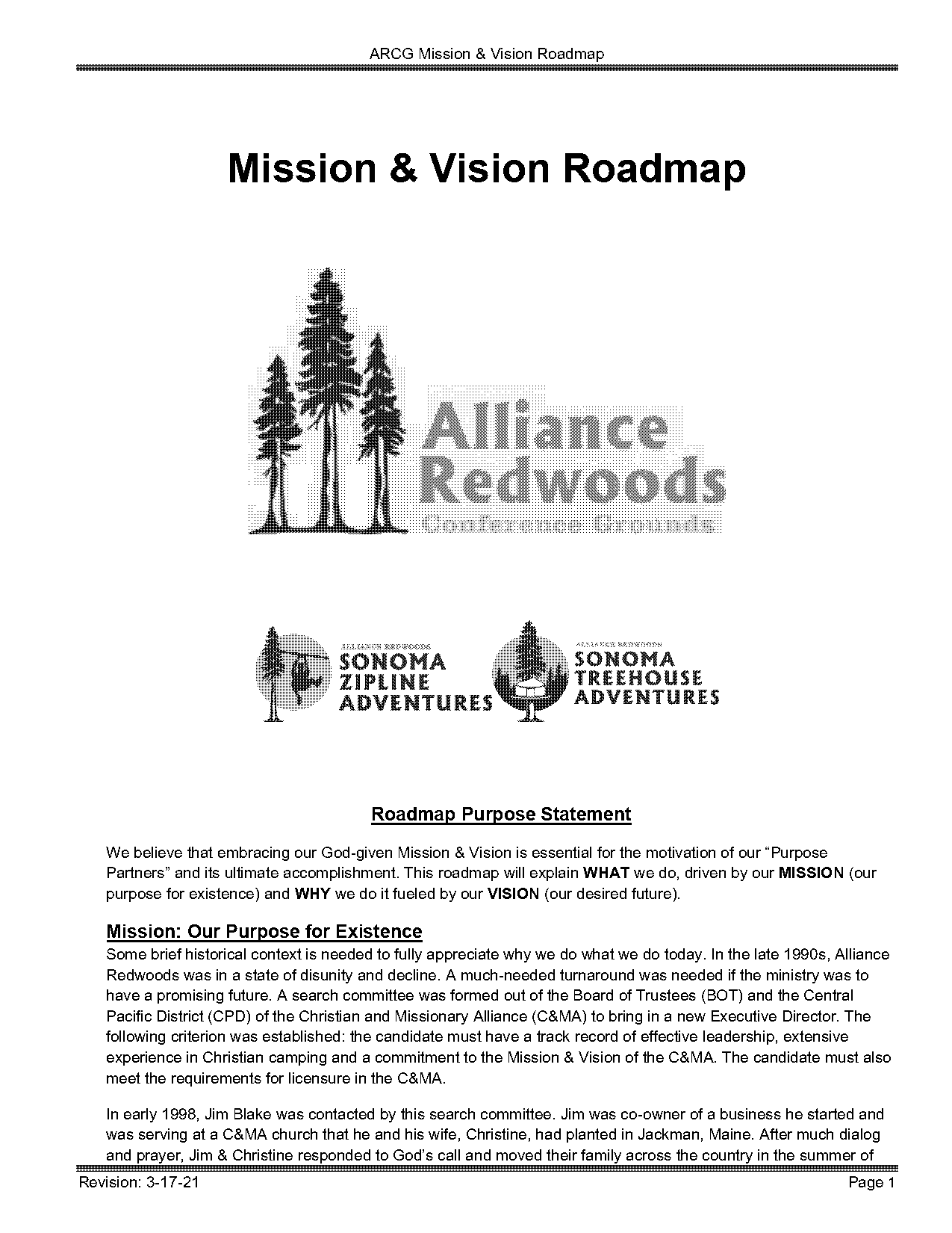 christian camp mission statement