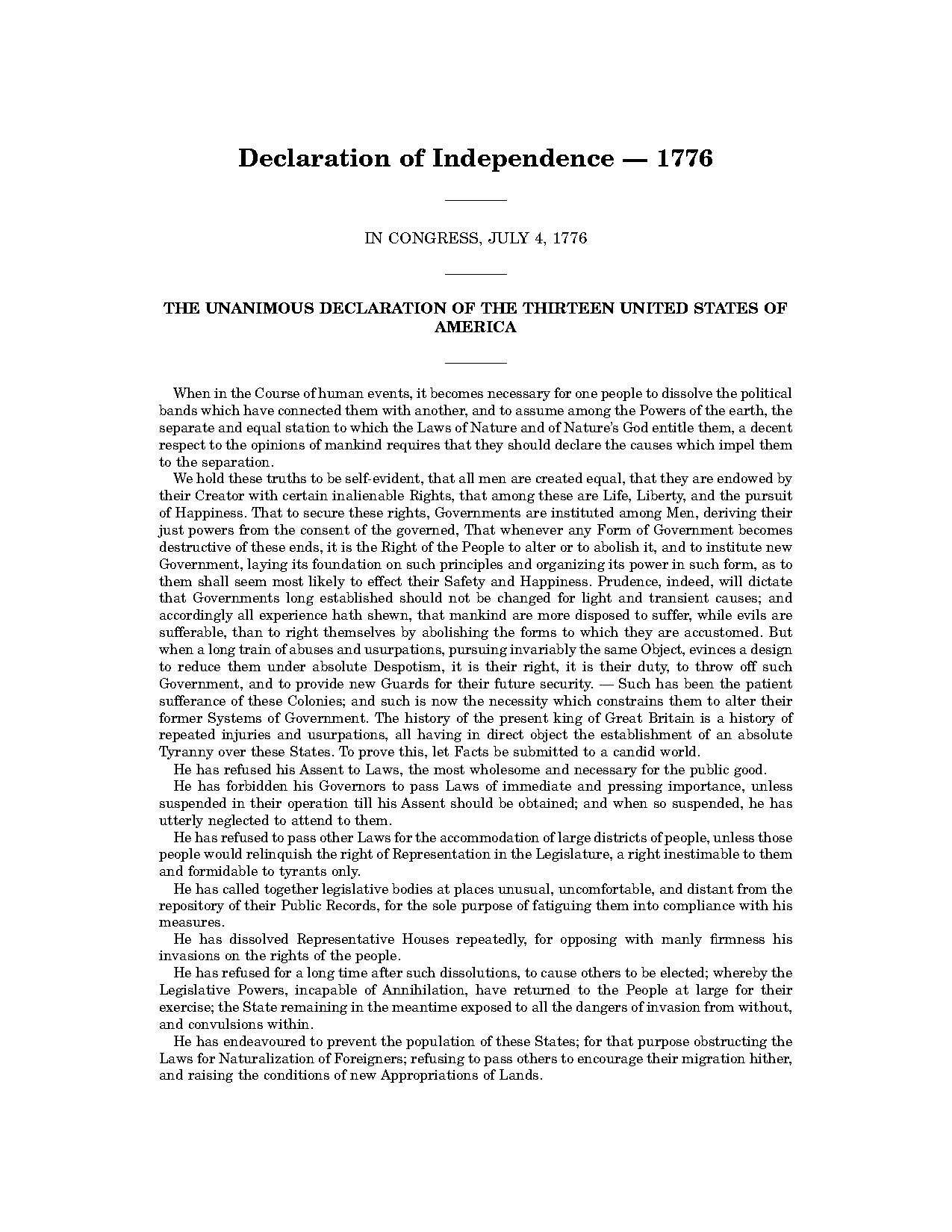 declaration of independnce rights