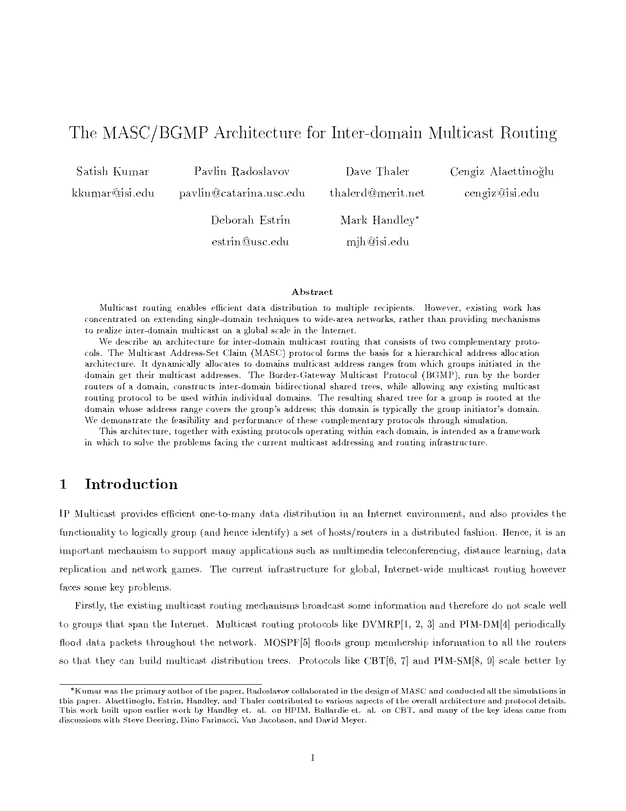 border gateway multicast protocol