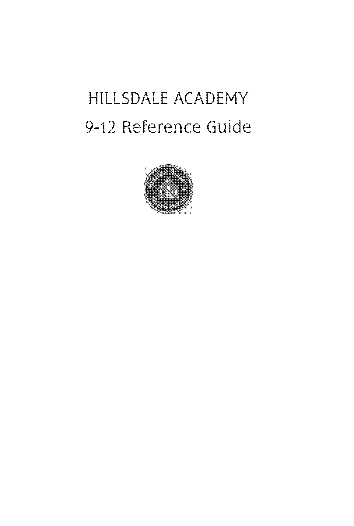 hillsdale academy reference guide