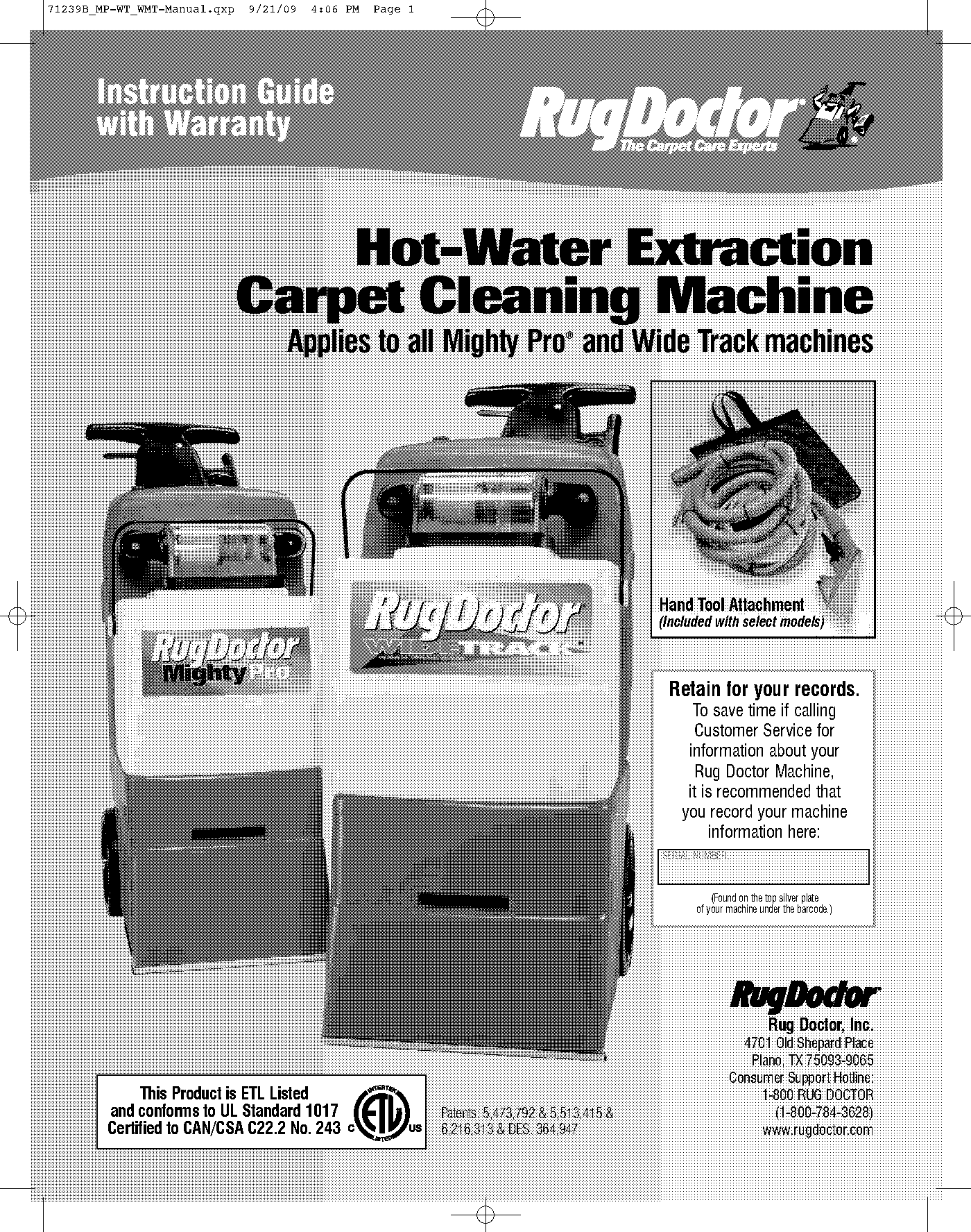 rug doctor deep carpet cleaner manual