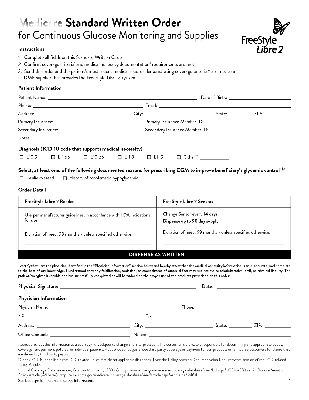 byram healthcare freestyle libre order form