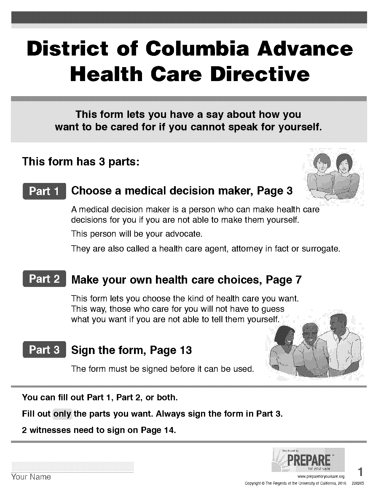 district of columbia advance health care directive