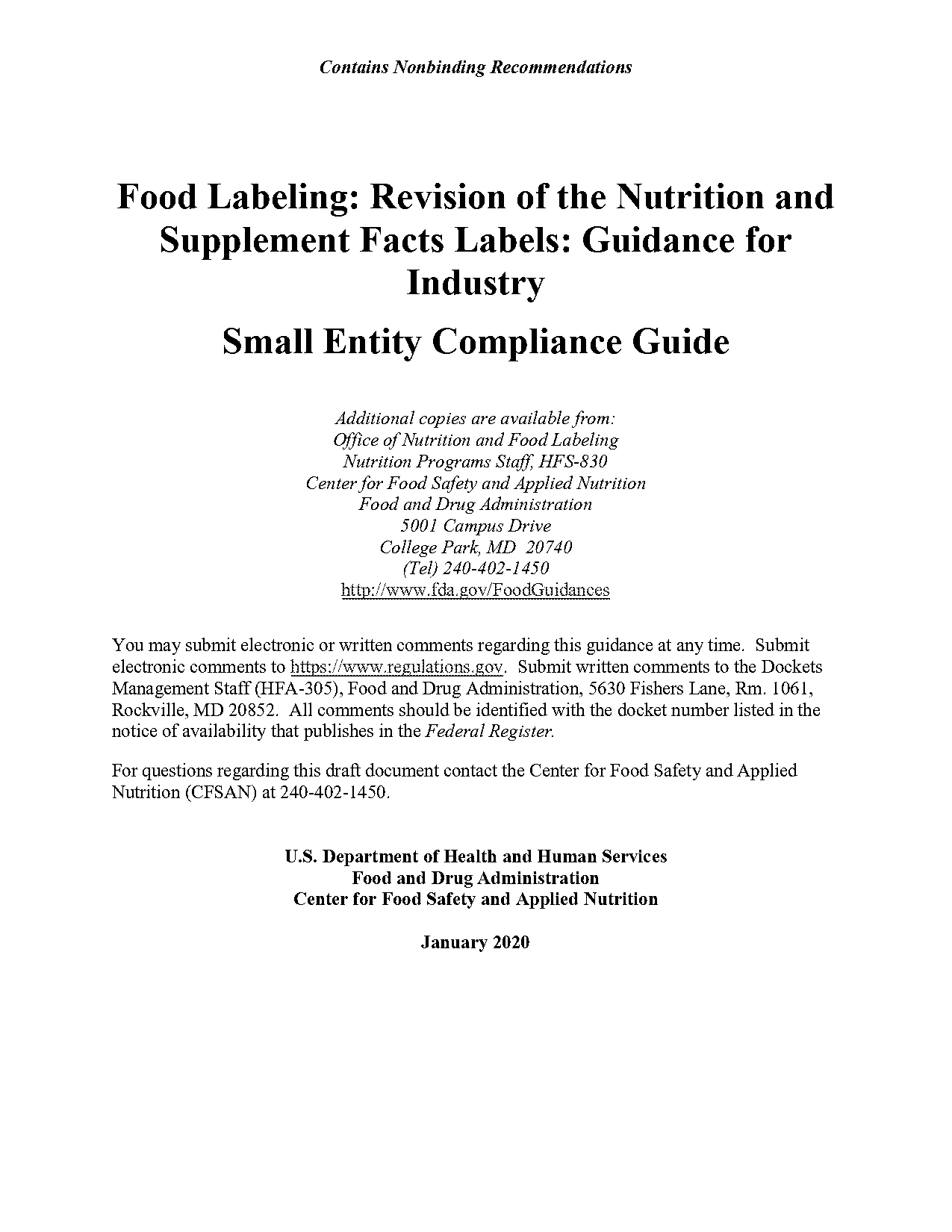 reference values for nutrition labeling of the food labeling guide