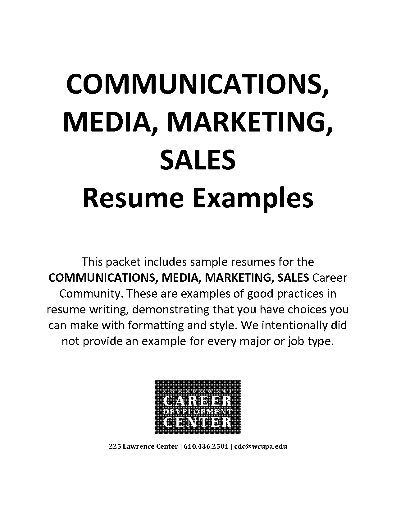 marketing sample resume download