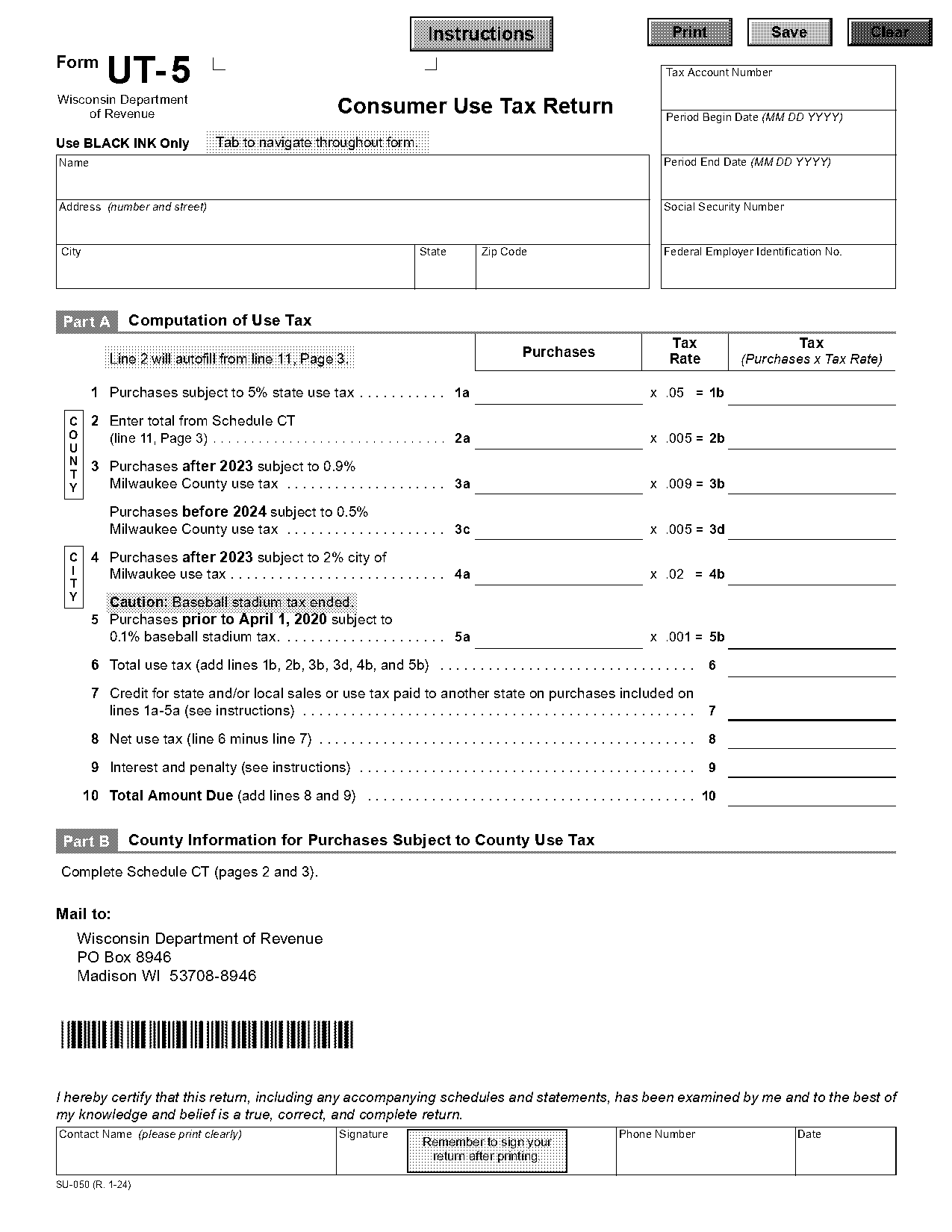 consumer use tax return blank form