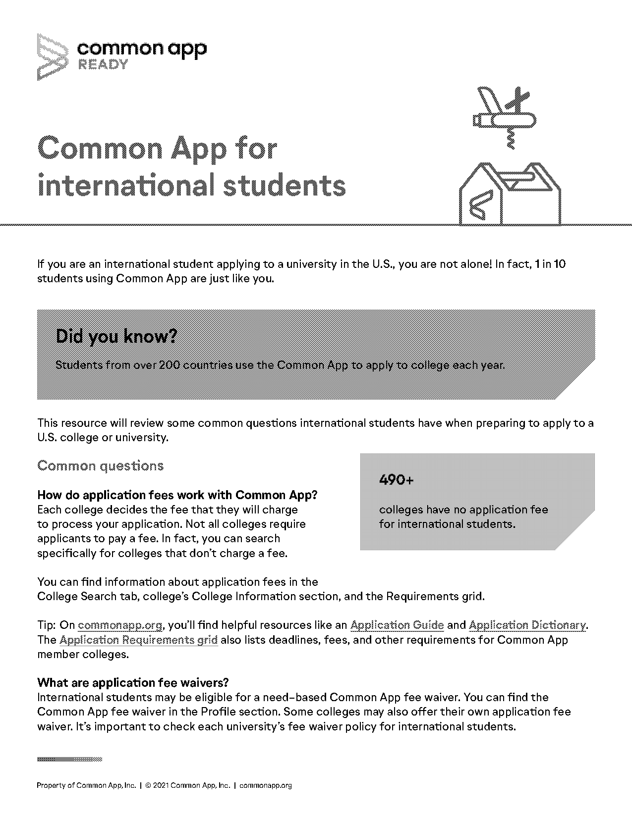 common application online requirements grid