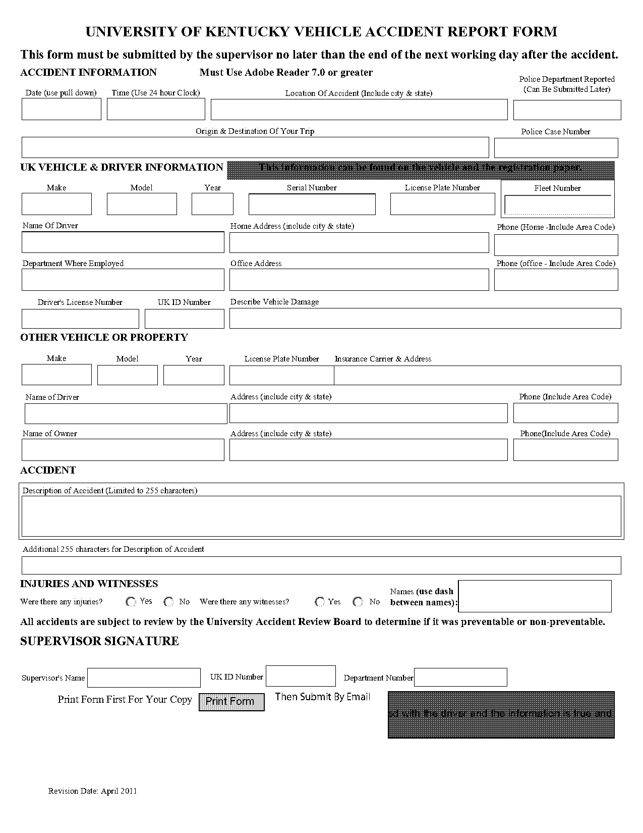 uk car accident report form