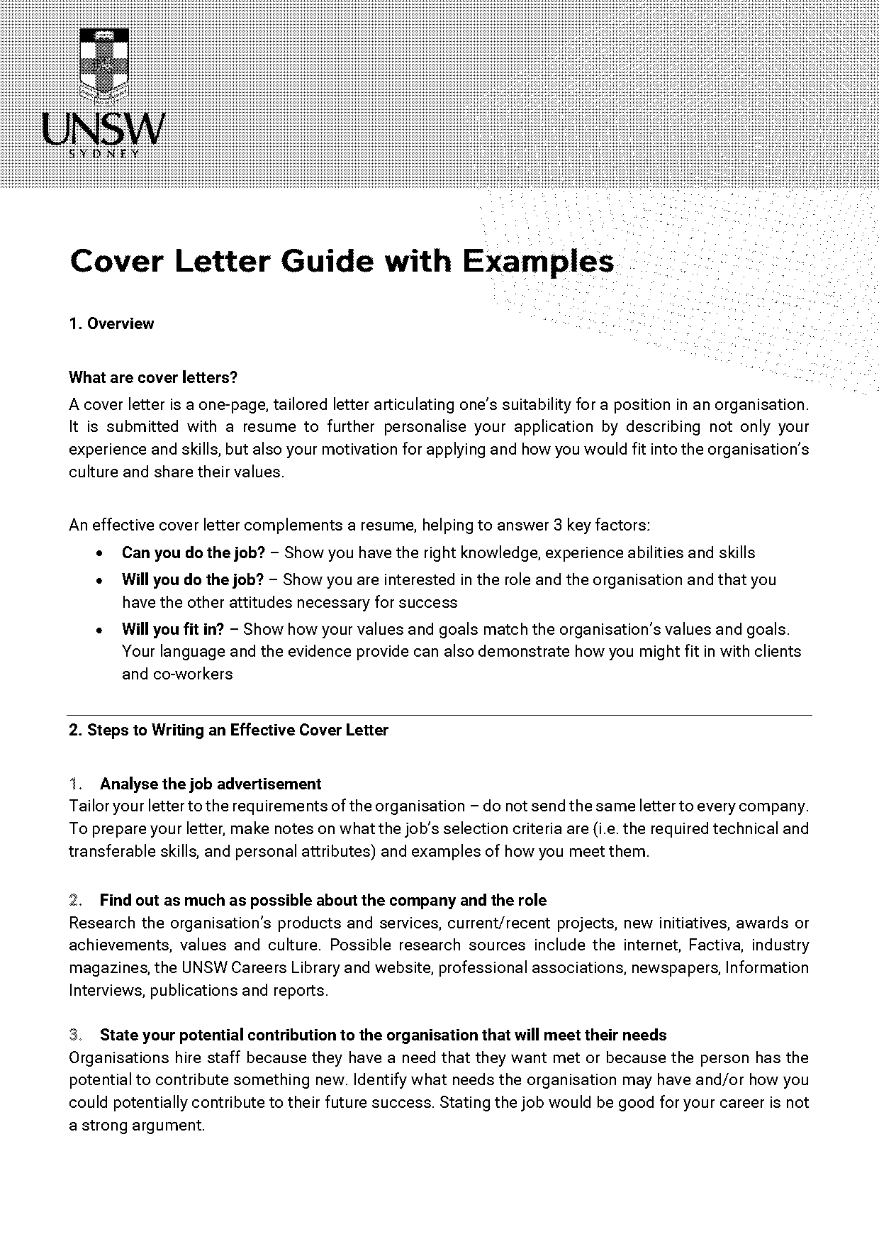 cover letter example australia