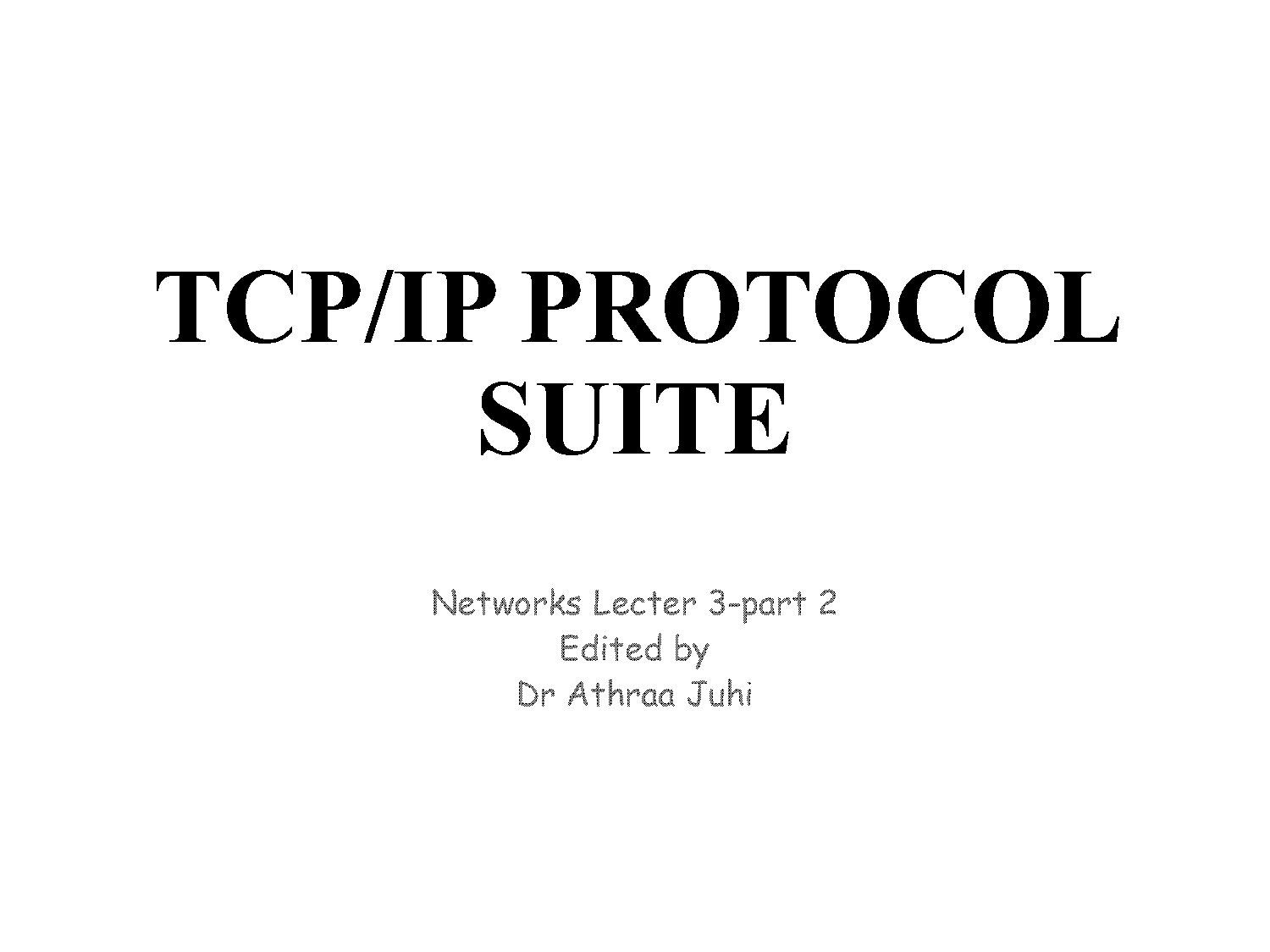 tcp ip protocol suite forouzan