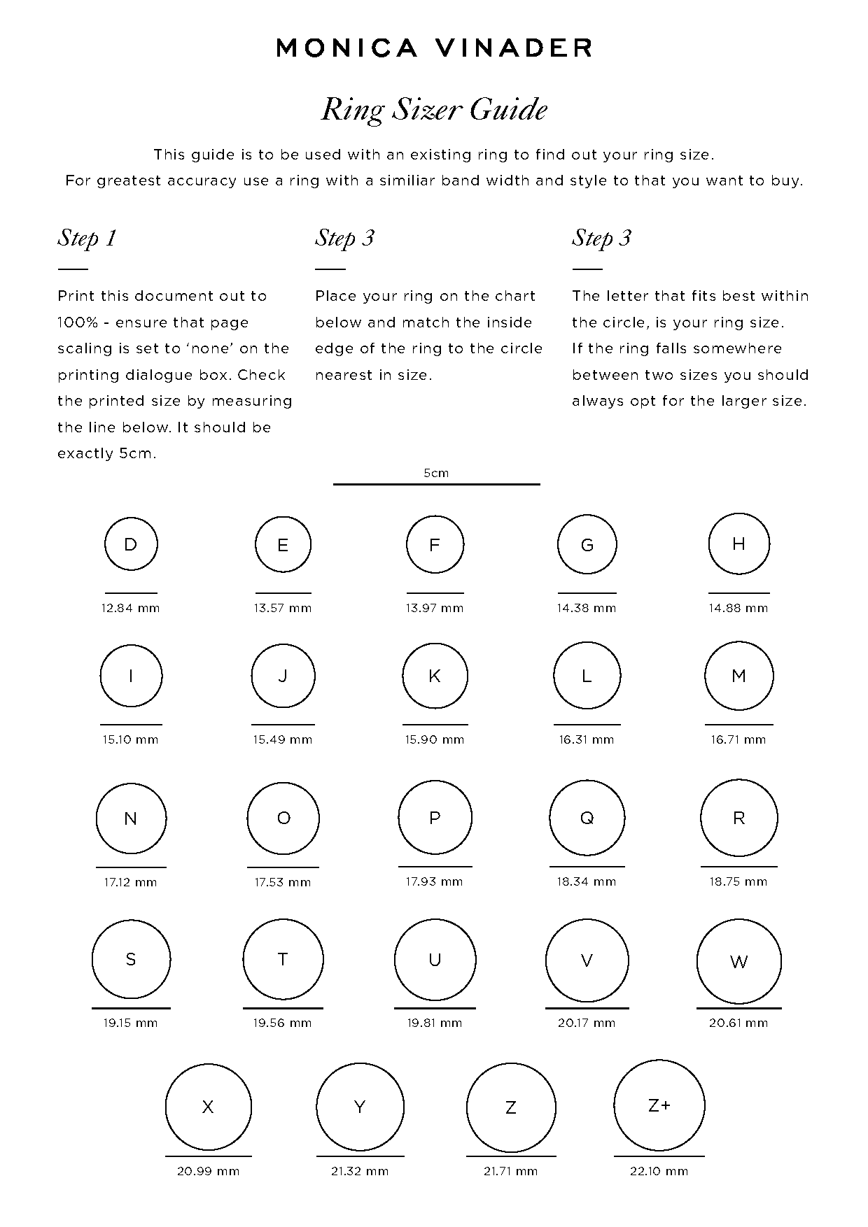 ring size conversion mm to letter