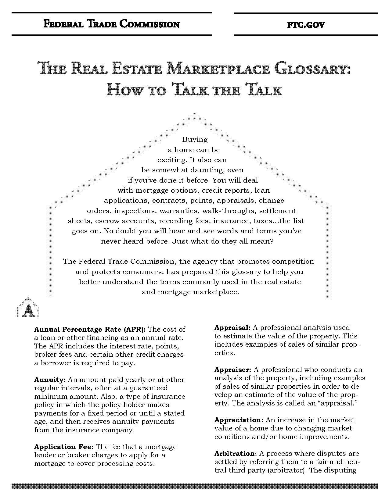 housing definitions and terms