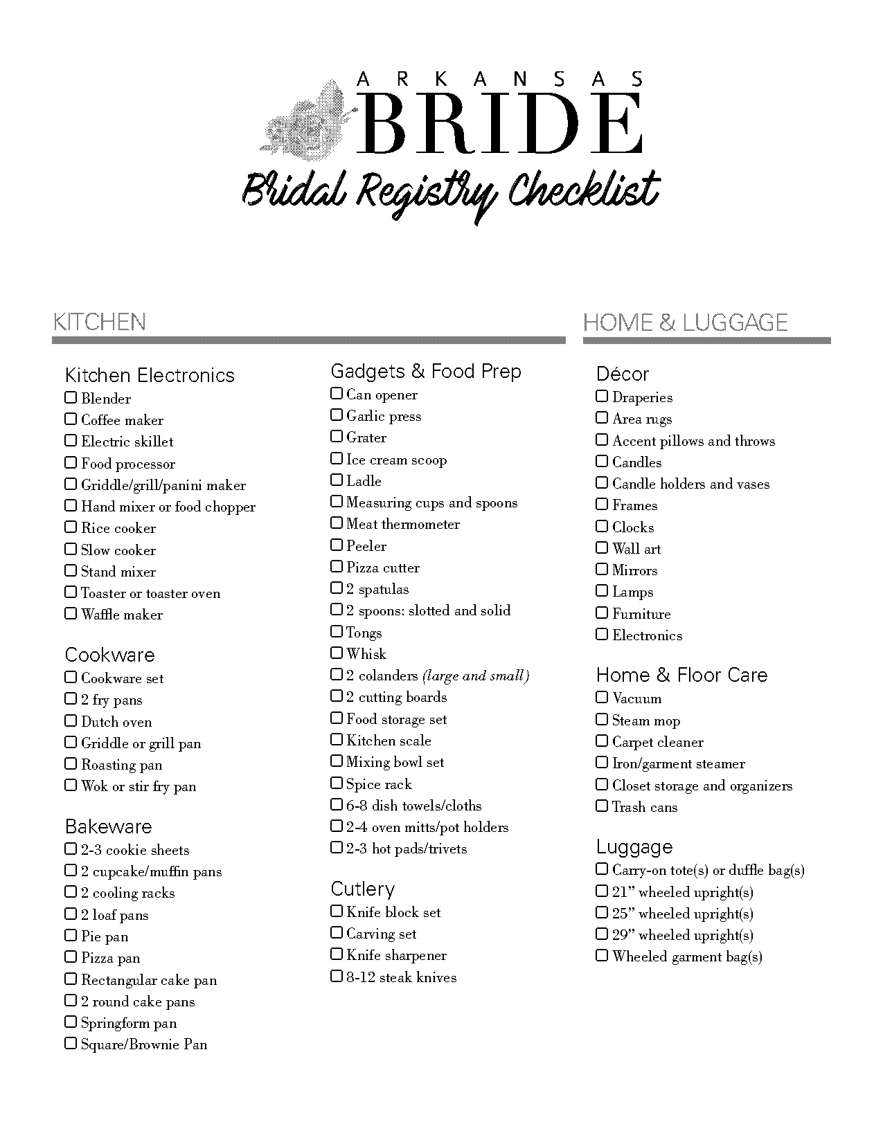 bride checklist for wedding pdf