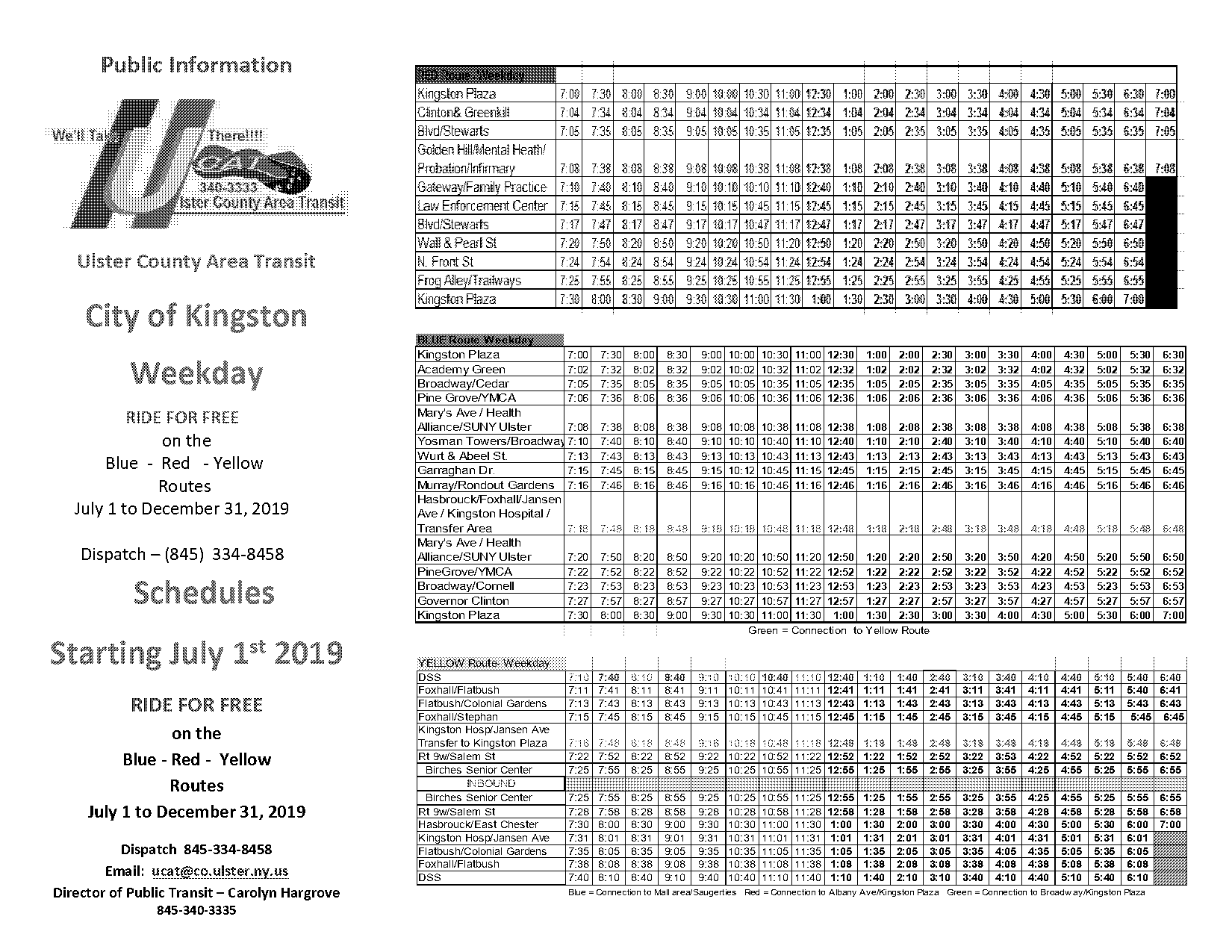 ucat bus schedule kingston ny