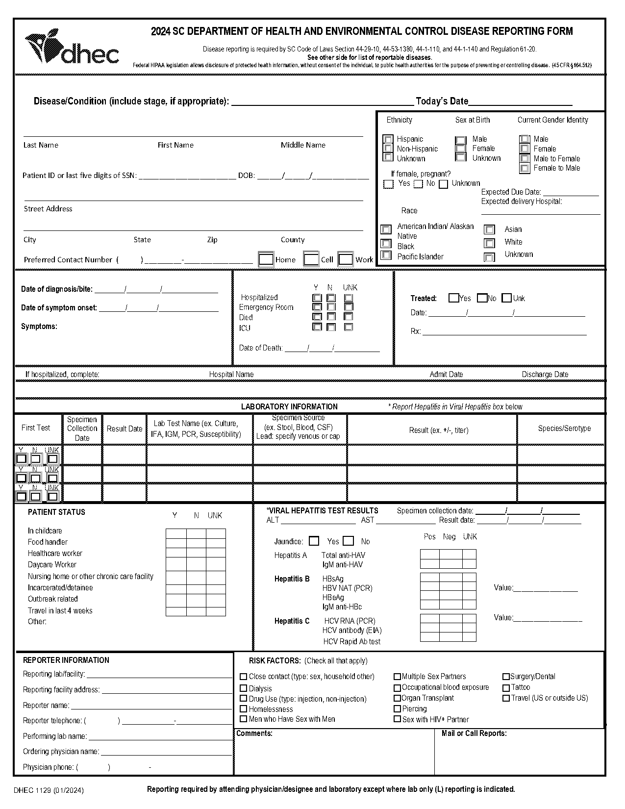 department of health mandatory reporting form