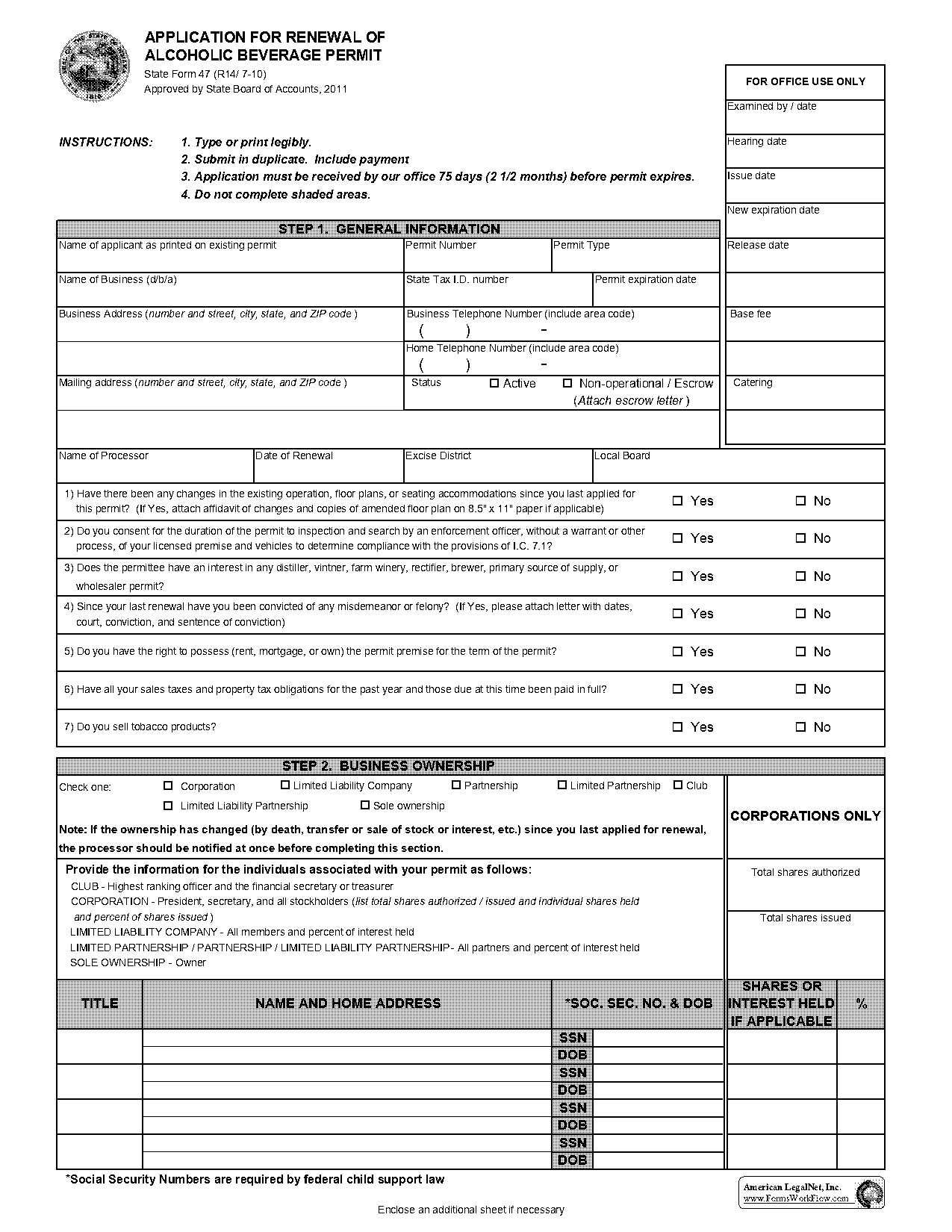 renew indiana state liquor license