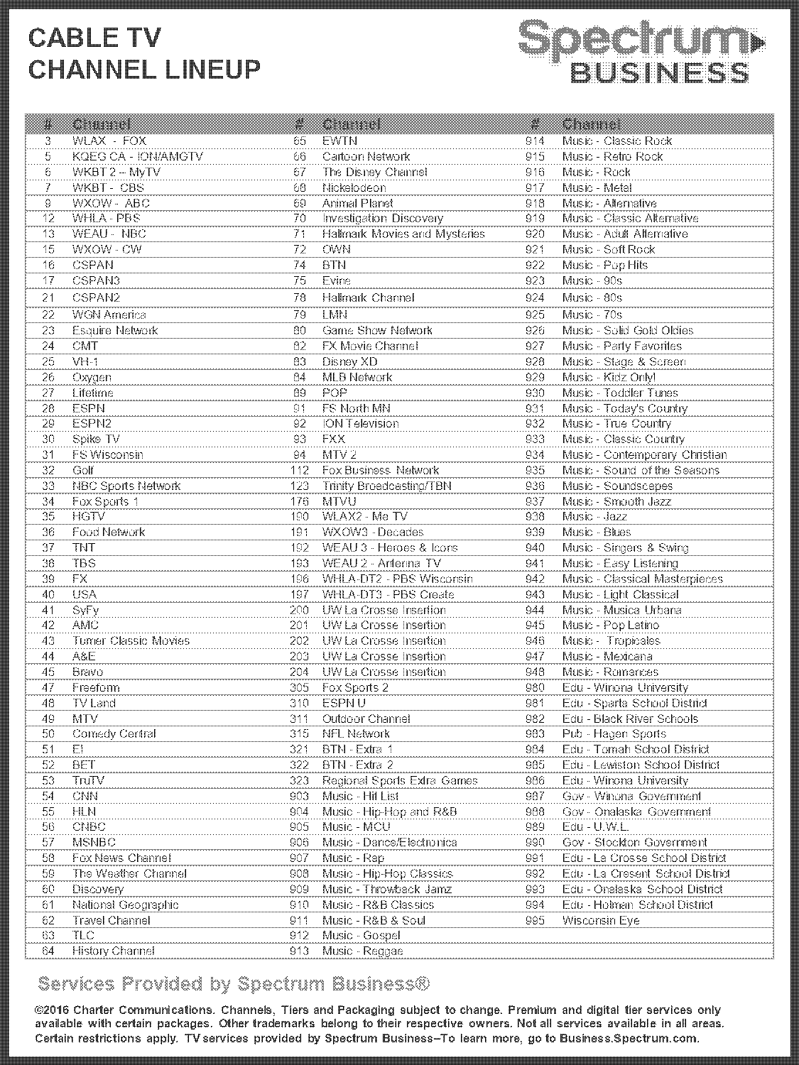 spectrum alabama channel guide