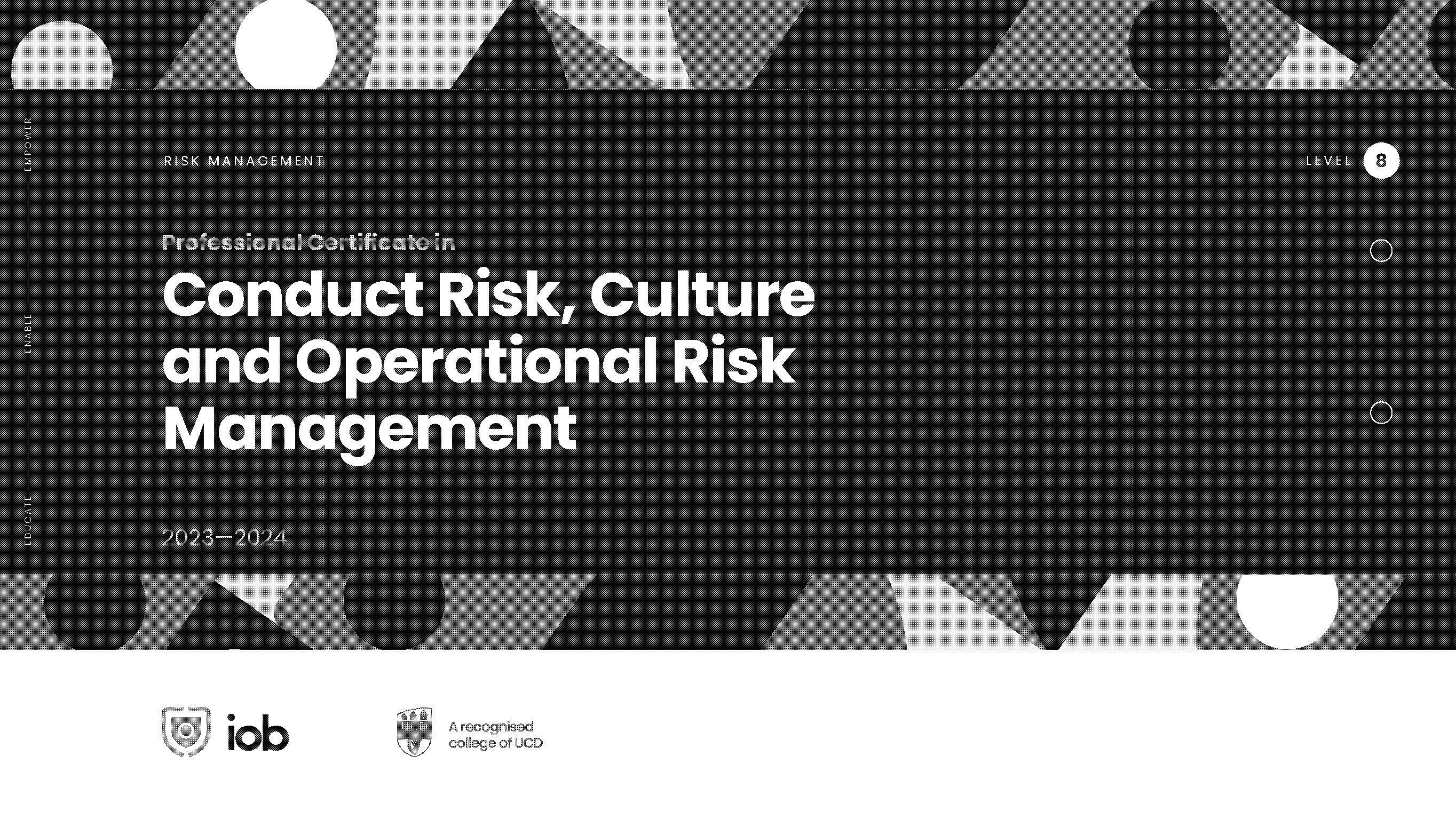 professional certificate in conduct risk culture and operational risk management