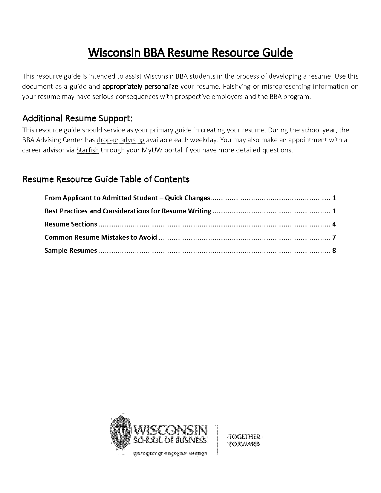 formatting changes in resume