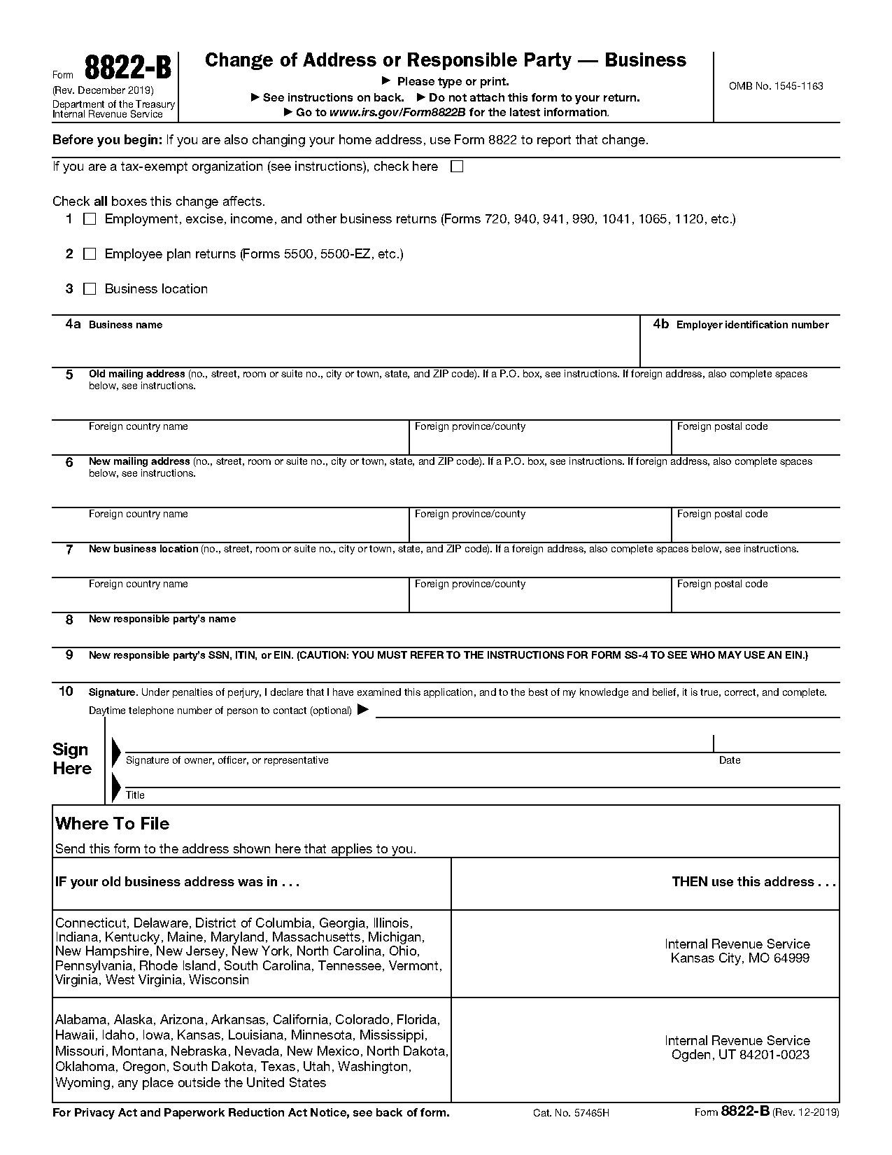 form to apply for an ein by irs