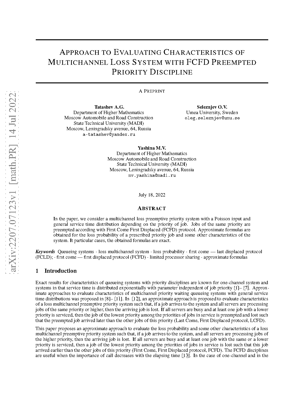 characteristics of queuing system pdf