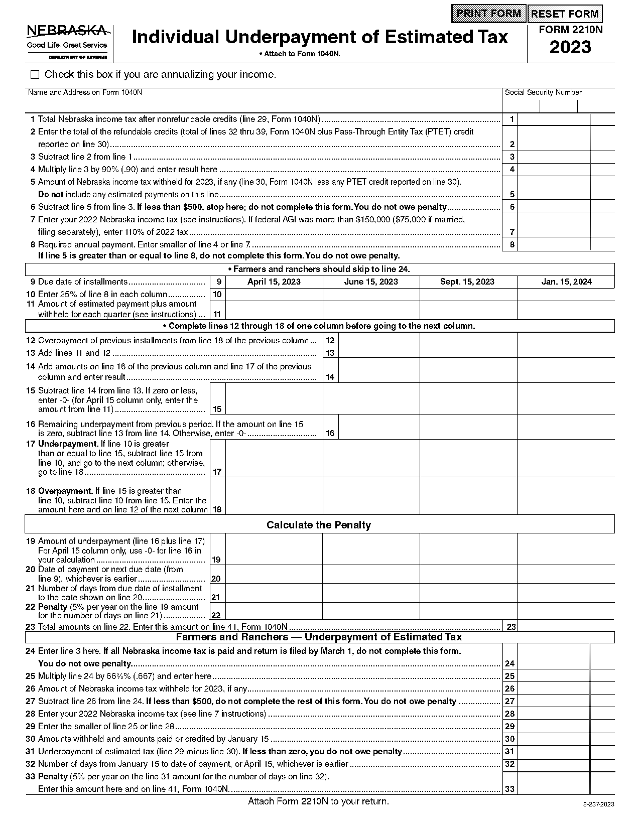 calculate underpayment penalty single married