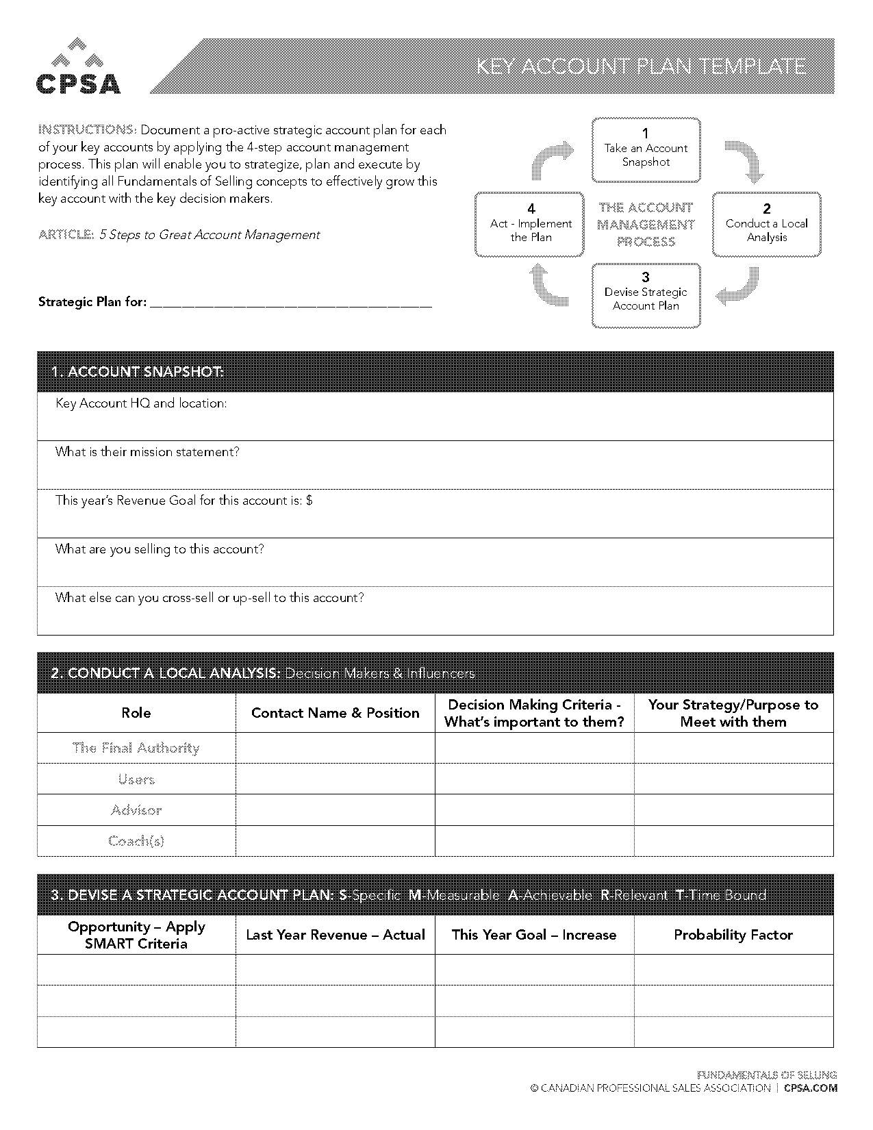 sample customer account plan