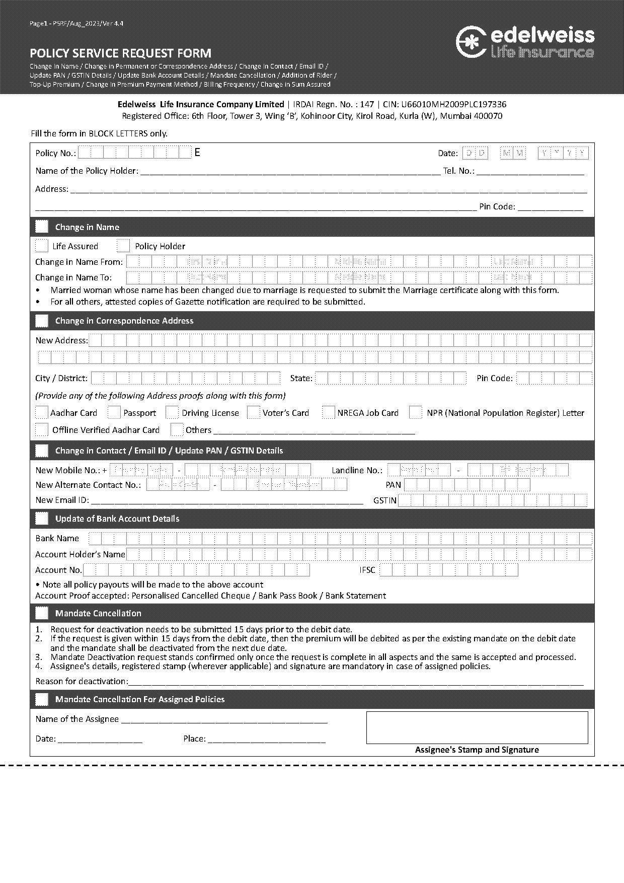 aadhar card name and address change after marriage form