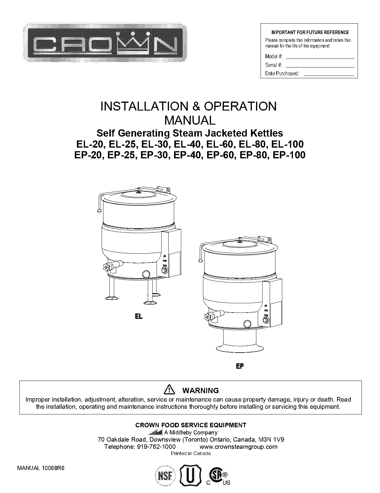 legion steam kettle parts manual